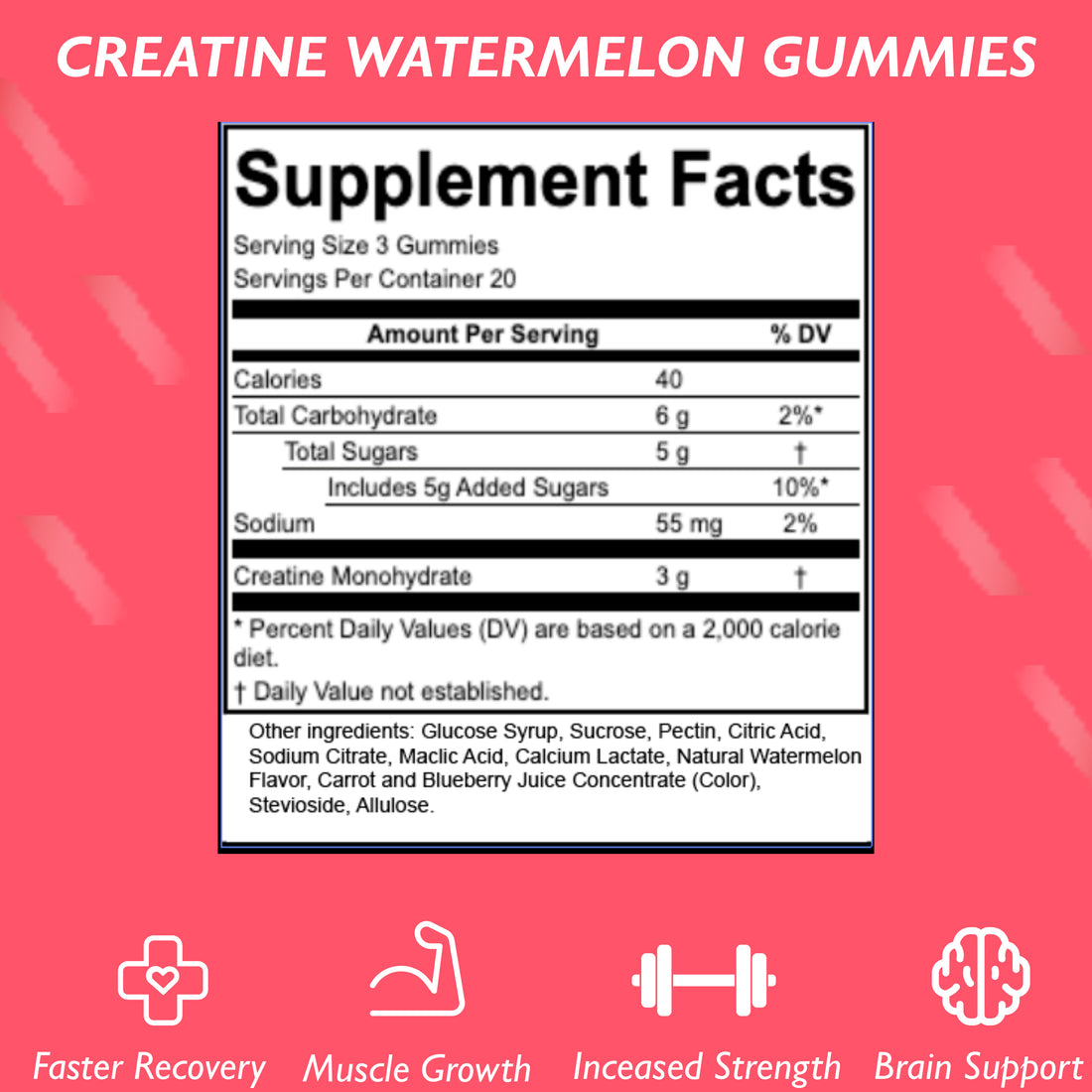Bizi Creatine Watermelon Gummies